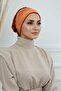 Rose Detailed Velvet Bonnet, B-53K, Tile - 4