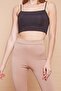 Thick Steel Fabric High Waist Leggings-Camel - 5