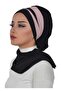Cross Stitching Double Color Scarf Chiffon Ready-Made Turban,Ht-52,Ht-52,Black - Off White - 4