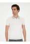 White Slim Fit Zippered Polo Neck Knitwear T-Shirt 50285434-Vr013 - 3
