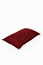 Plain Rectangular Throw Pillow Cover with Pompom Edges, K-110, Burgundy - 2