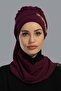 Gold Accessory Design Chiffon Ready-To-Wear Turban, Ht-28, Ht-28, Plum - 3