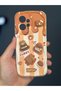 Redmi Note 12 Case Designed with Patterned Camera Protection Teddy Bear Biscuit Color Coffee Silicone Cover - 2