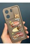 Redmi 13C Case Designed Patterned Camera Protected Teddy Bear Coffee Color Soft Silicone Cover - 2