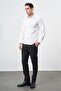 Men's White Long Sleeve Hard Collar Slim Fit Shirt 1004245324 - 2