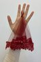 Burgundy Bride Groom Halay Handkerchief, Glass Beads and Pearls, Henna Night Bride Wedding Bridesmaid Promise Engagement - 4