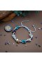 Certified Throat Chakra Zone Aquamarine, Lapis, Blue Agate Natural Stone Macrame Bracelet - 3