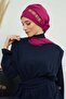 Gold Accessory Design Chiffon Ready-To-Wear Turban, Ht-28, Ht-28, Fuchsia - 4