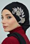 Chiffon Ready-Made Turban with Side Stone Flower Accessory,Ht-104,Ht-104,Black - 5