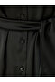 Sash Detailed Long Sleeve Mini Satin Shirt Dress - 6