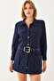 Women's Navy Blue Casual Cargo Jacket Mbms020 60501020 - 4