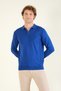 Men's Half Zip Polo Collar Sweater Cobalt Blue - 4