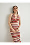Halter Neck Crochet Long Dress Multicolor - 2