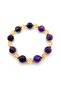 Certified Original Genuine 10mm Faceted Amethyst - 6 mm Citrine - Hematite Line Bracelet - 4