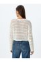 Openwork Tasseled Sweater Wide Long Sleeves Round Neck Loose Fit - 4