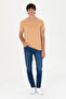 Men's Regular Fit Crew Neck Camel T-Shirt 50263480-Vr015 - 4