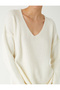 Soft Textured Long Sleeve Basic V-Neck Oversized Knitwear Chenille Sweater - 5