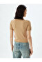 Basic Short Sleeve Sweater Lightweight Stand Collar - 4