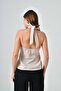 Back Low-cut Vest with Jewelled Collar and Pocket Detail - 5
