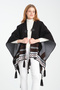 Ethnic Patterned Poncho, Fisherman Stitch Button Detailed Poncho, Outerwear Poncho, Knitwear Stylish Poncho - 3