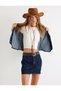 Corset Detailed Crop Body Short Sleeve Crew Neck Corded