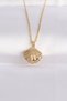 Gold Color Zircon Stone and Pearl Oyster Necklace (316L Steel)
