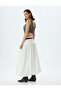 Ruffled Gingham Crop Bustier with Thick Straps and Bow Detail - 2