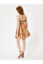 4SAK80302EW Cotton Women's Dress BROWN PATTERNED - 4