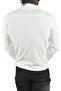Men's White Knitted Thick Fabric Shirt Collar Snap Pockets Covered Sports Jacket 2500557 - 4
