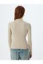 Long Sleeve Textured Slim Fit Stand Collar Knitwear Sweater - 4