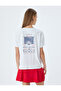 Back Printed T-Shirt Short Sleeve Crew Neck Cotton - 4