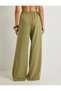 X Selected by Şahika Ercümen - Linen Blend Trousers with Double-Breasted Flap Detail and Wide Legs - 4