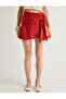 X Melis Ağazat - Double-Breasted Mini Skirt with Side Tie Textured, Textured , Slim Fit - 3