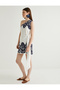 X Melis Ağazat - One Shoulder Beaded Linen Mini Dress - 3