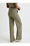Wide Leg Trousers with Pockets, Textured Standard Waist - 4