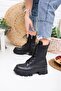 Black Leather Women's Boots, Waterproof Boots Non-Slip Sole, Winter Boots Bg1001-116-0002 - 3