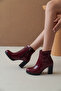 Greslyrra Women's High Heeled Boots 0012515 Burgundy Patent Leather