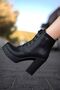 Leather Women's Black High-Heeled Boots 0012sp01 - 8