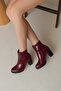 Greslyrra Women's High Heeled Boots 0012515 Burgundy Patent Leather - 4