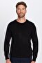 Men's Slim Fit Slim Fit Soft Texture Non-Pilling Black Crew Neck Knitwear Sweater - 2