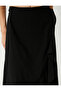 Melis Ağazat - Asymmetrical Cut Midi Skirt, Frilly Viscose Comfortable Fit - 5