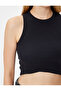 Asymmetric Cut Crop Corded Tank Top - Crew Neck - 5