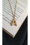 Letter a Necklace - Steel Waterway Drumstick, Stone Detailed Antelergic, 1 Year Warranty, 45 cm Fmaccesories - 4