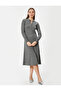 Long Sleeve Button Detail Polo Neck Long Knitwear Dress - 3