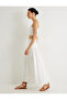 X Melis Ağazat - Midi Length Flared Skirt Drape Detailed Viscose Fabric - 2