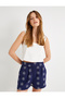 Mini Shorts Cotton Elastic Waistband Pockets Floral Embroidered - 2