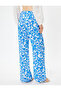 Wide Leg Floral Trousers Viscose Standard Waist - 4