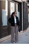 Trendy Loose-Fit Stamped Wool Look Bomber Jacket - Zippered and Pocket Detailed