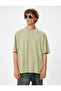 Oversize T-Shirt with Frayed Detail, Short Sleeve, Crew Neck, Cotton - 3