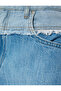 Mini Denim Shorts with Buttons, Color Block, Pockets, Relaxed Fit - 6